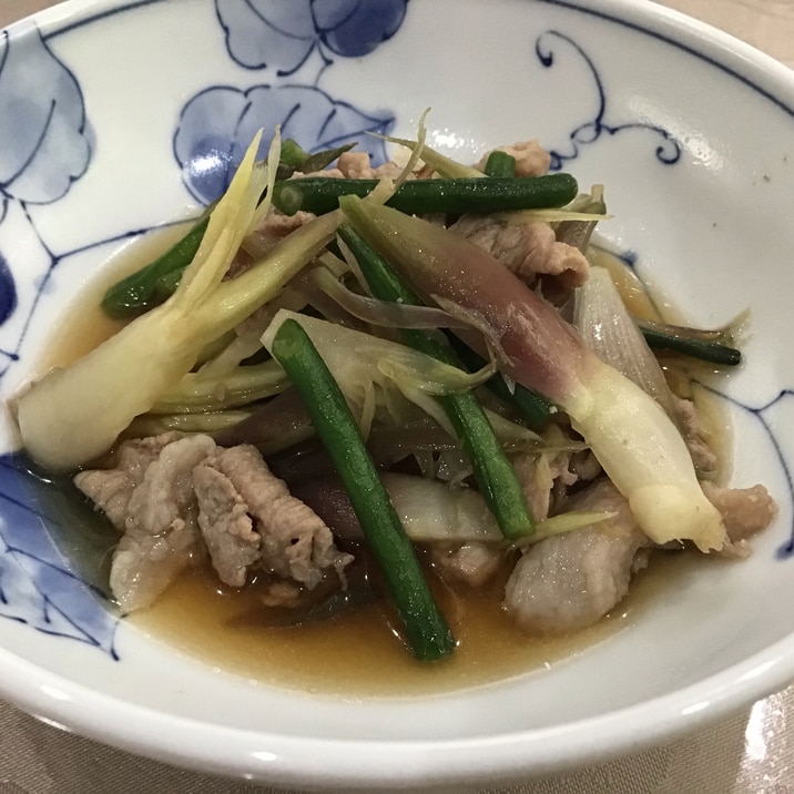 スピード料理　豚肉とみょうがのサッと煮